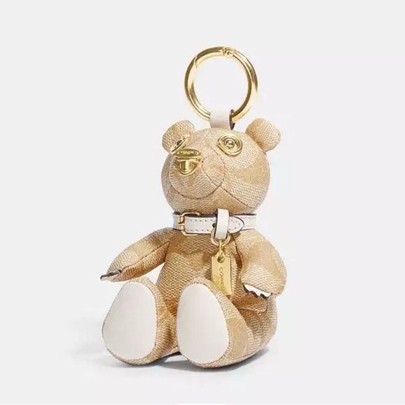 Coach Bear Bag Charm in Signature Canvas - Picture 1 of 2